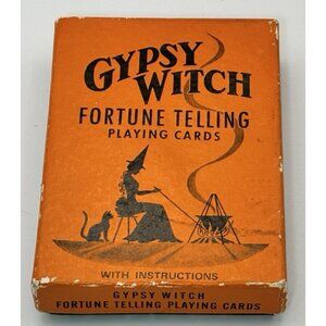 Vintage 1970 GYPSY WITCH Boxed Fortune Telling Playing Cards Deck Instructions